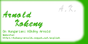 arnold kokeny business card