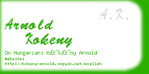 arnold kokeny business card